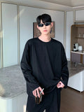 TRYESS-Classy Outfits Mens Fashion Casual Outfits Streetwear T-shirt Design Drapey Pleated Round Neck Bottoming Shirt