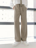 Tryess- Drawstring Casual Pants