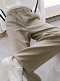 Tryess- Drawstring Casual Pants