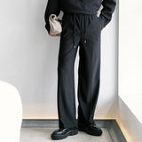 Tryess- Drawstring Casual Pants