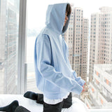 Tryess- Drawstring Hooded Sweatshirt