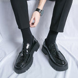 Tryess- Dundae Black Patent Chunky Sole Loafers