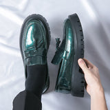 Tryess- Dundae Green Patent Chunky Sole Loafers