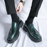 Tryess- Dundae Green Patent Chunky Sole Loafers