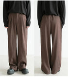 Tryess- Elastic Waist Wide-Leg Pants