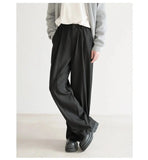 Tryess- Elastic Waist Wide-Leg Pants