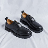 Tryess- Gangseo Metal Badge Lace-up Chunky Sole Shoes