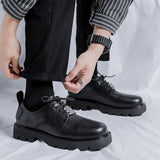 Tryess- Gangseo Metal Badge Lace-up Chunky Sole Shoes