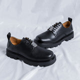 Tryess- Gangseo Metal Badge Lace-up Chunky Sole Shoes