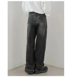 Tryess- Gray Wide-Leg Denim Pants