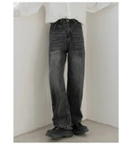 Tryess- Gray Wide-Leg Denim Pants