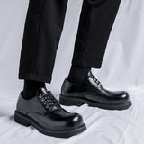 Tryess- Gye Round Toe Lace-Up Chunky Sole Derby Shoes