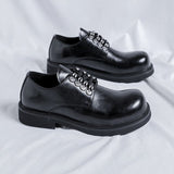 Tryess- Gye Round Toe Lace-Up Chunky Sole Derby Shoes