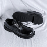 Tryess- Gye Round Toe Lace-Up Chunky Sole Derby Shoes