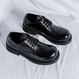 Tryess- Gye Round Toe Lace-Up Chunky Sole Derby Shoes