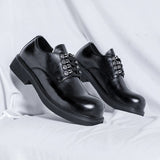 Tryess- Gye Round Toe Lace-Up Chunky Sole Derby Shoes