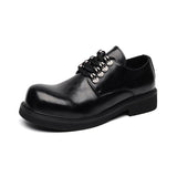 Tryess- Gye Round Toe Lace-Up Chunky Sole Derby Shoes