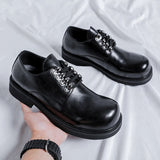 Tryess- Gye Round Toe Lace-Up Chunky Sole Derby Shoes