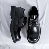 Tryess- Gye Round Toe Lace-Up Chunky Sole Derby Shoes