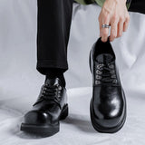 Tryess- Gye Round Toe Lace-Up Chunky Sole Derby Shoes