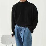 TRYESS-Classy Outfits Mens Fashion Casual Outfits Streetwear T-shirt Design Half Turtleneck Bottoming Shirt