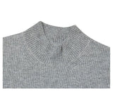 Tryess- Half-Turtleneck Pleated Stretch Sweater