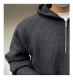 Tryess- Half Zip Hooded Sweater