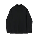 Tryess- Half-high Collar Long-sleeved Cotton Shirt