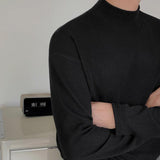 Tryess- Half-high Collar Long-sleeved Cotton Shirt