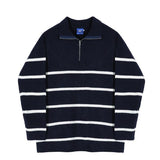 Tryess- Half-zip Striped Sweater