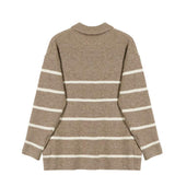 Tryess- Half-zip Striped Sweater