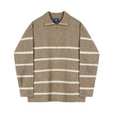 Tryess- Half-zip Striped Sweater