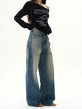 Tryess- High Waist Wide-Leg Jeans