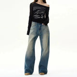 Tryess- High Waist Wide-Leg Jeans