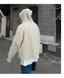 Tryess- Hollow Hooded Knitted Cardigan