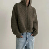 Tryess- Hooded Thickened Knitted Sweatshirt