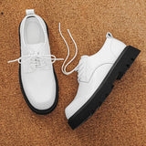 Tryess- Ilsan Contrast Sole White Derby Shoes