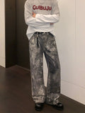 Tryess- Ink-Dyed Wide-Leg Denim Pants