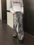 Tryess- Ink-Dyed Wide-Leg Denim Pants