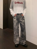 Tryess- Ink-Dyed Wide-Leg Denim Pants