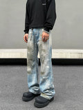 Tryess- Ink-splashed Flared Jeans