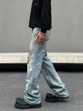 Tryess- Ink-splashed Flared Jeans