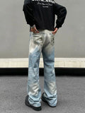 Tryess- Ink-splashed Flared Jeans