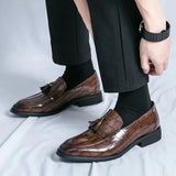 Tryess- Janggi Croc Patent Tassel Loafers