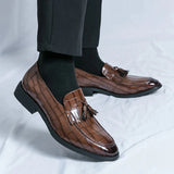 Tryess- Janggi Croc Patent Tassel Loafers