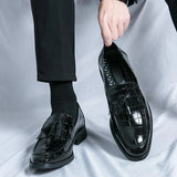 Tryess- Janggi Croc Patent Tassel Loafers