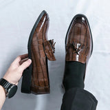 Tryess- Janggi Croc Patent Tassel Loafers