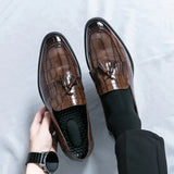 Tryess- Janggi Croc Patent Tassel Loafers