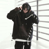 Tryess- Lace-Up Rope Design Hooded Sweatshirt