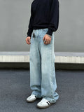 Tryess- Loose Fit Washed Denim Pants